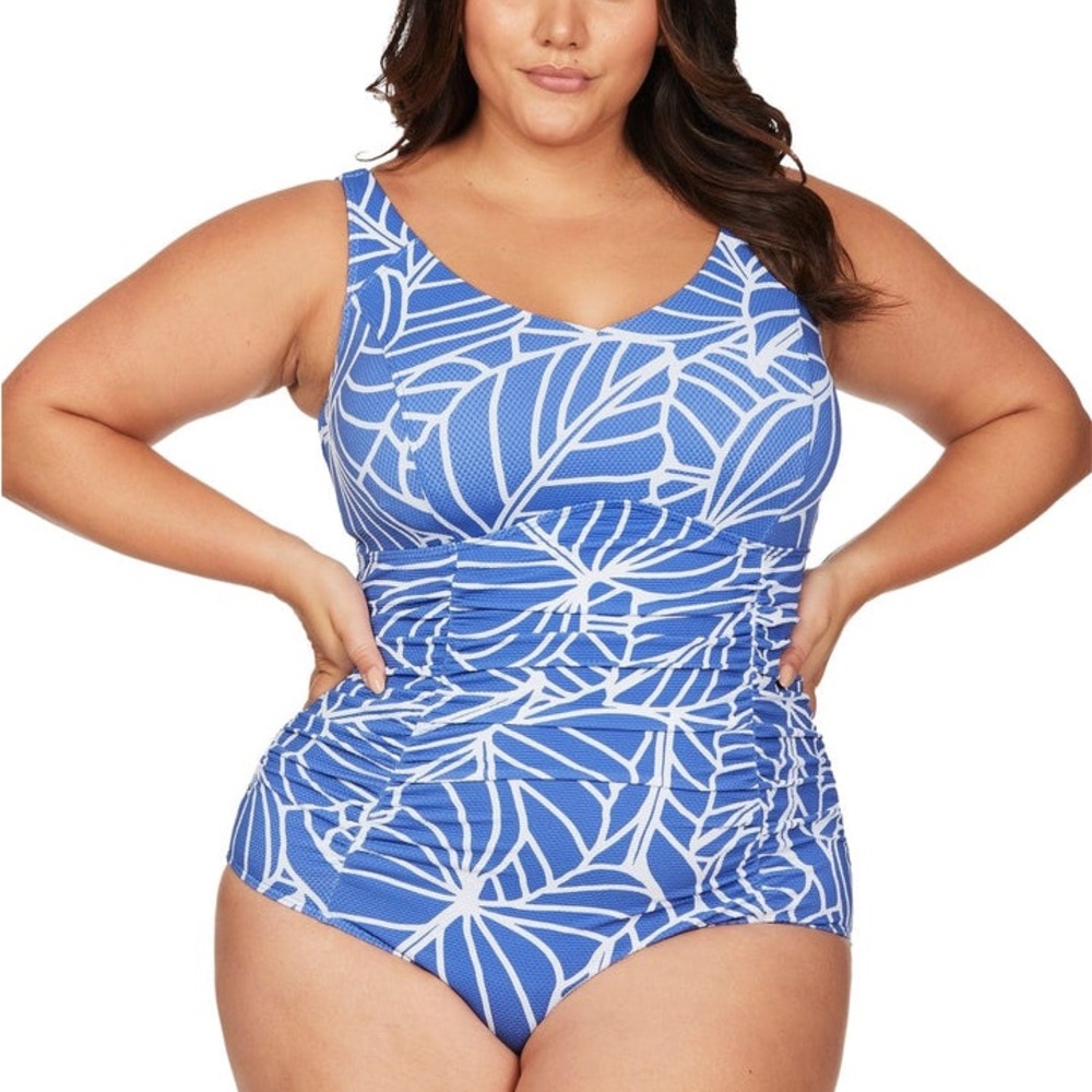 Artesands Philharmonic Blue Raphael E/F Underwire One Piece Swimsuit 18W NWOT